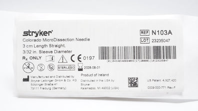 Stryker N103A Colorado MicroDissection Ndle 3cm x 3/32inch Sleeve Diameter